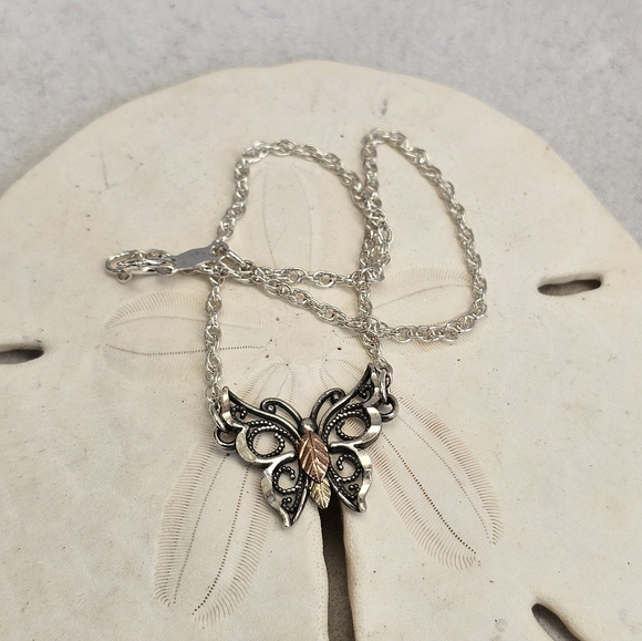 12K Butterfly Anklet Bracelet on 925 Chain - Picture 5 of 15